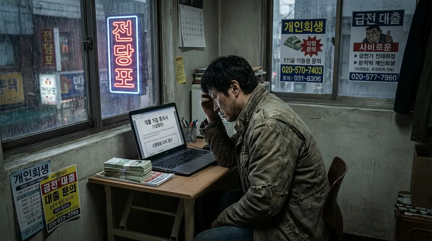 1금융권 대출 심사 전면 거절 및 신용 불량자 급전 현실