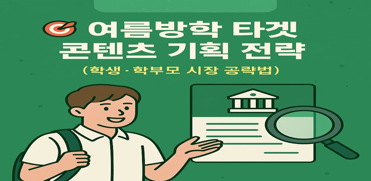 여름방학 콘텐츠 전략을 주제로 한 썸네일 이미지