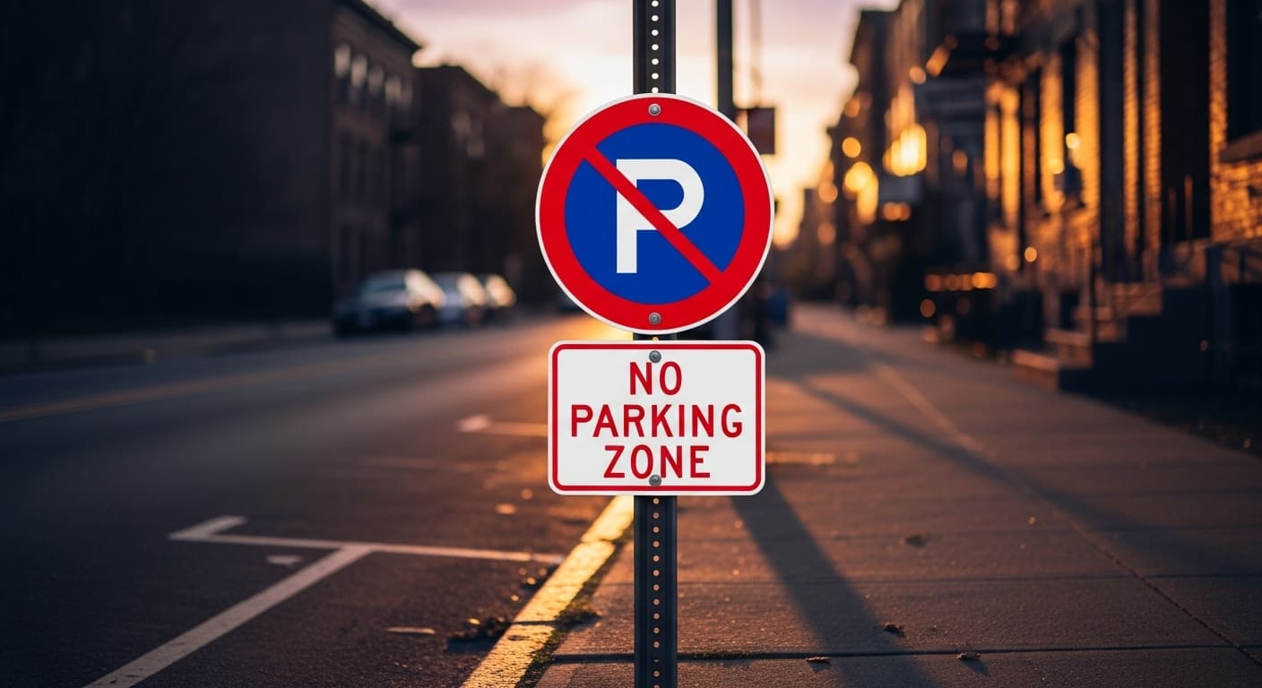 주정차 위반으로 금지 구역에 세워진 차량