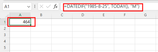 엑셀 DATEDIF 함수 예제