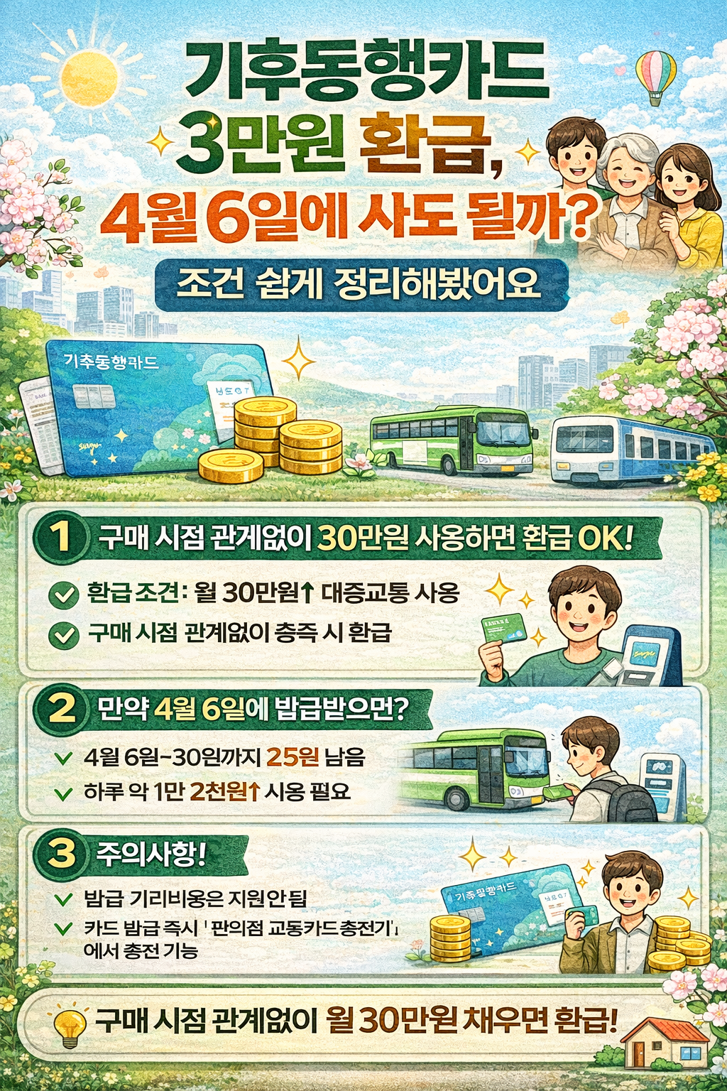 기후동행카드 3만원 환급, 4월 6일에 사도 될까? 조건 쉽게 정리해봤어요