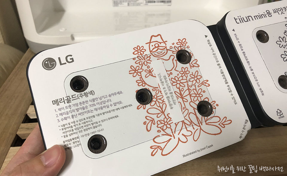 식물 재배기 엘지 튀운 미니 리뷰 - 메리골드