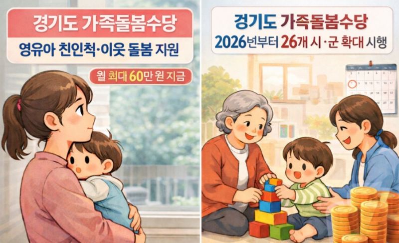 경기형 가족돌봄수당 vs 서울형 아이돌봄비 비교