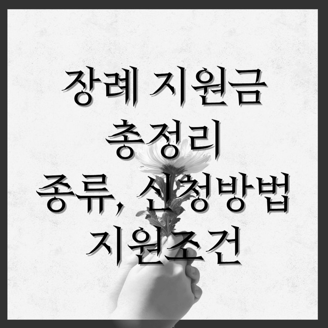 장례지원금 총정리: 종류, 신청 방법 및 지원 조건 안내