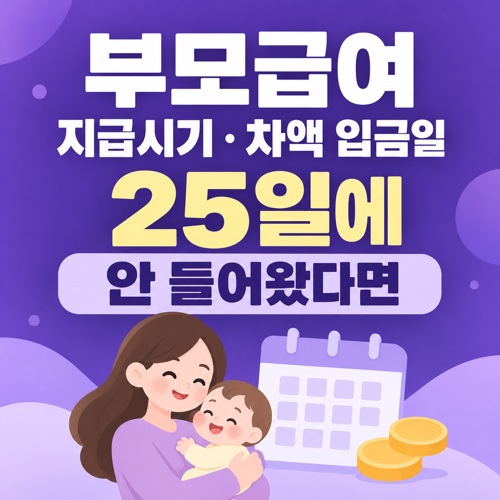 부모급여 지급시기와 어린이집 차액 입금일, 25일에 입금 안 됐을 때 확인방법