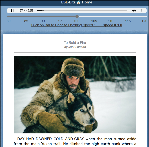 속도조절 기능 설명을 위한 오디오북 재생 화면