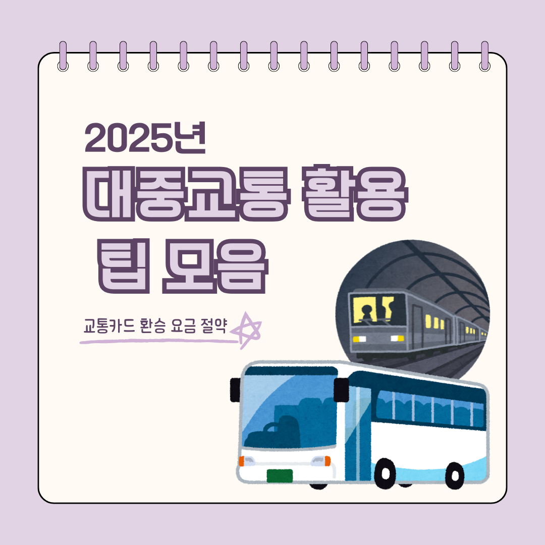 2025 대중교통 활용 팁 모음 교통카드 환승 요금 절약