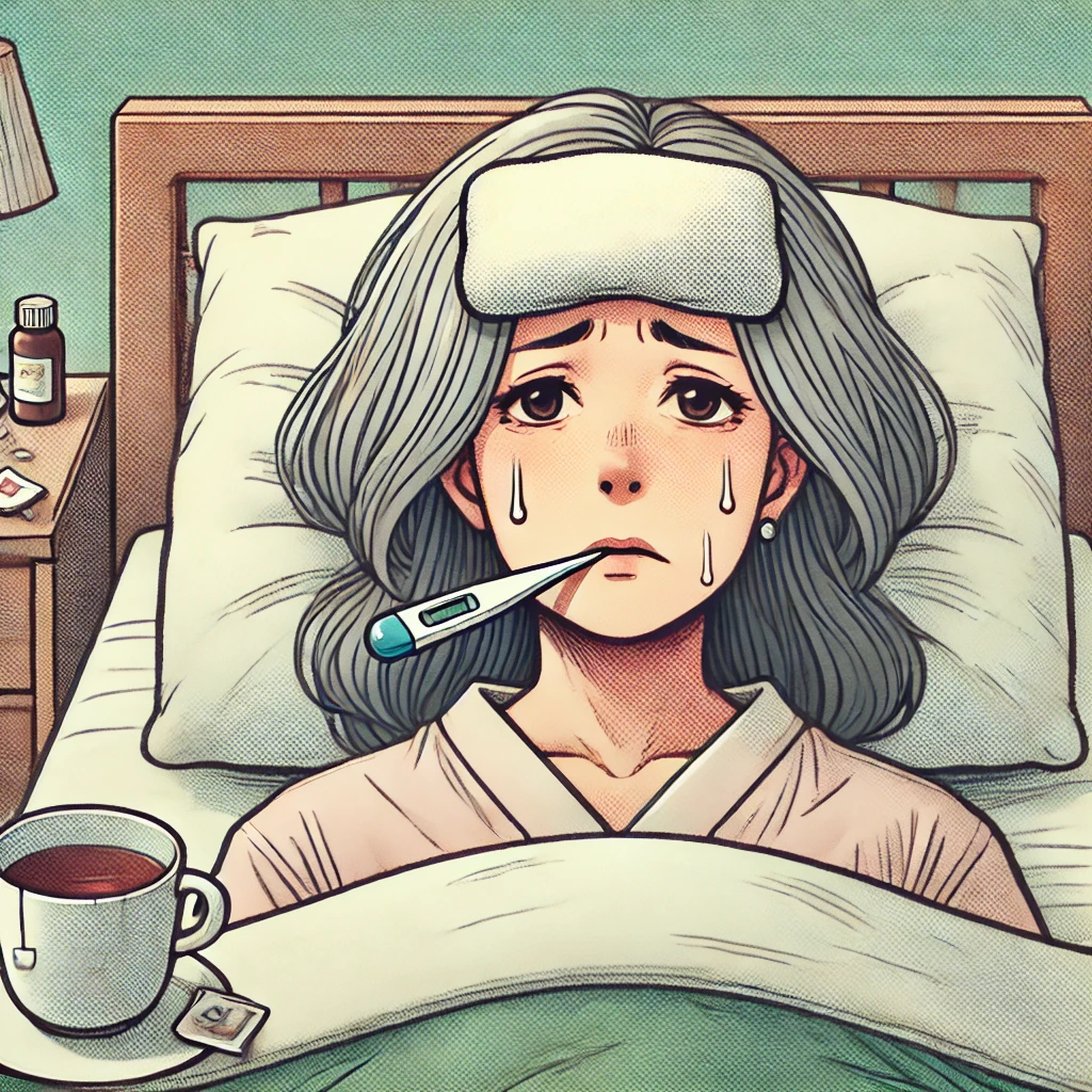 아파하는 중년 여성