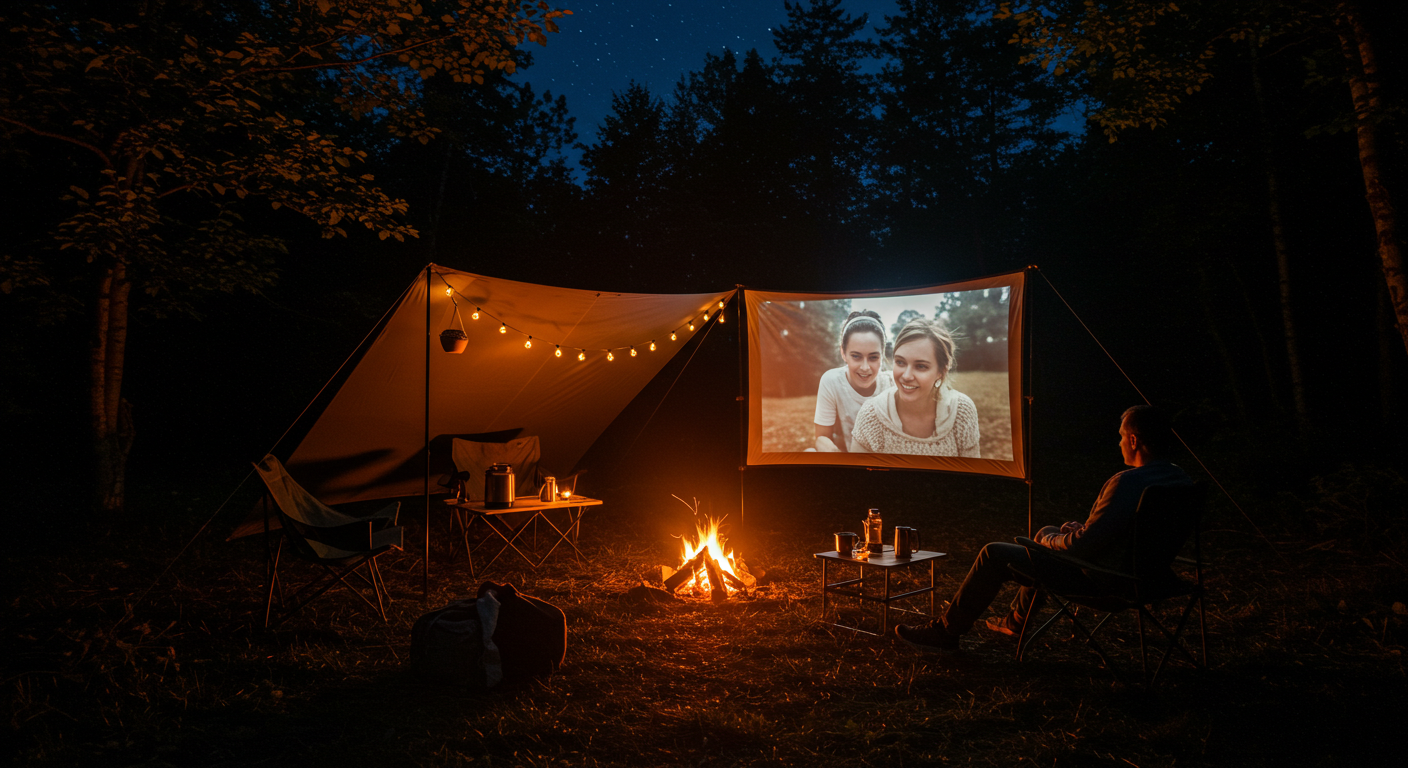 감성적 캠핑을 즐기는 모습