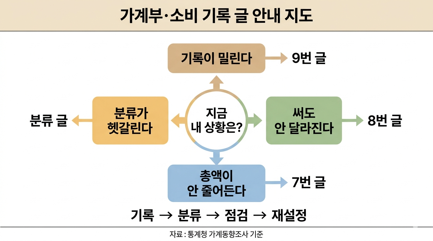 가계부 소비 기록 글 모아보기 안내 지도
