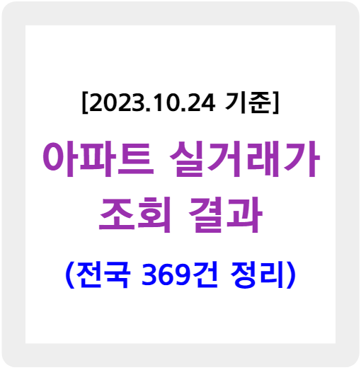 아파트 실거래가 조회