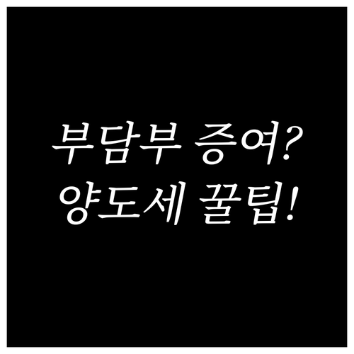 재건축 권리 증여 전략 부담부증여와 ..