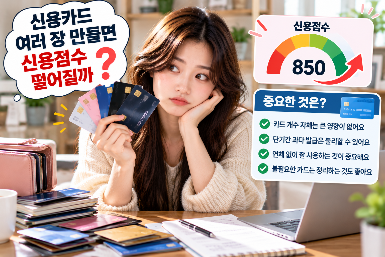 신용카드 여러 장 만들면 신용점수 떨어질까?