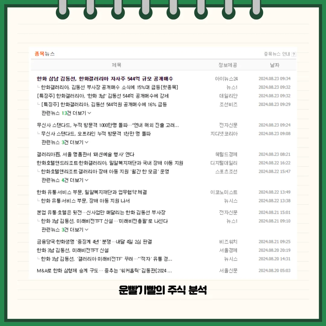 한화갤러리아 뉴스