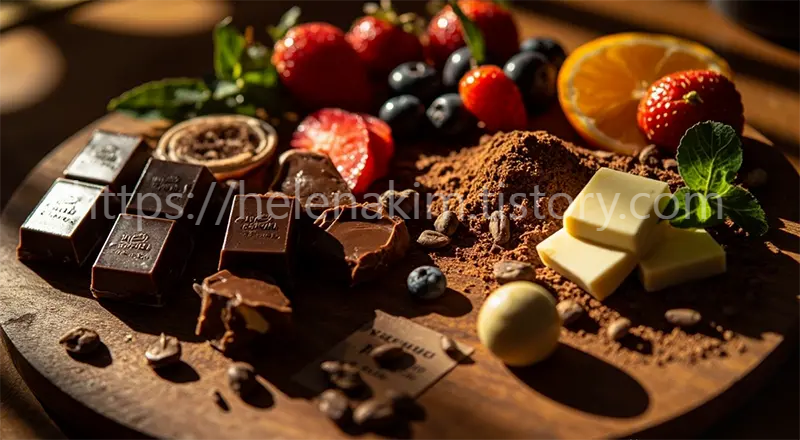 닥크 초콜릿과 화이트 초콜릿의 이미지.