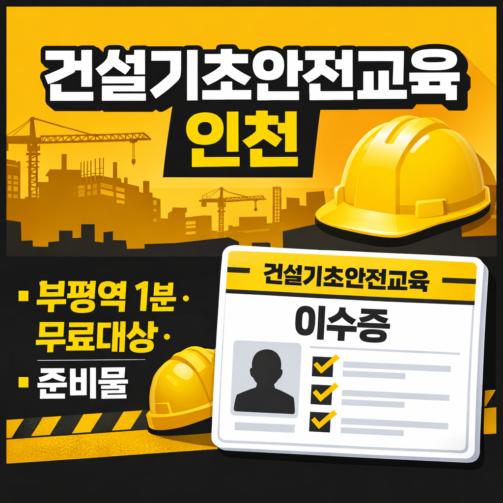 건설기초안전교육 인천 이수증 발급방법 무료교육 일정 한눈에 보기