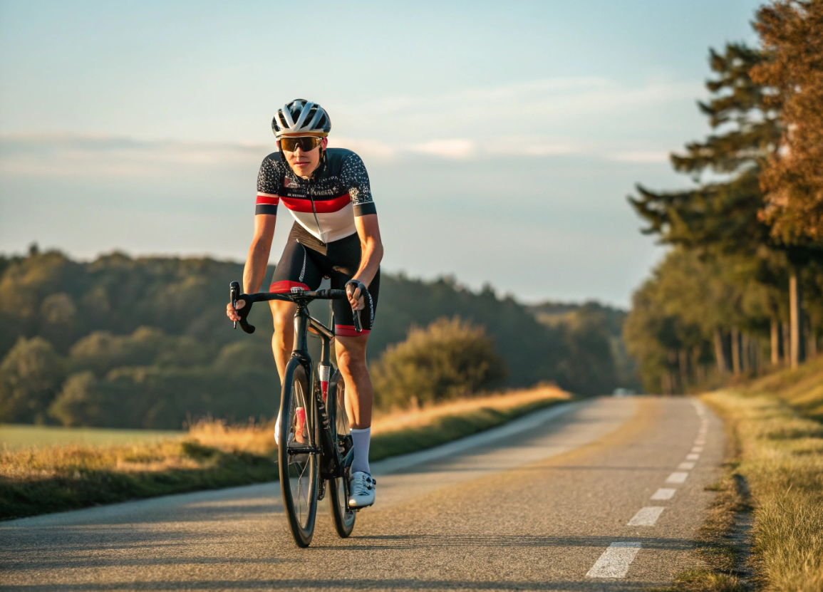 로드자전거를 타고있는 남자
