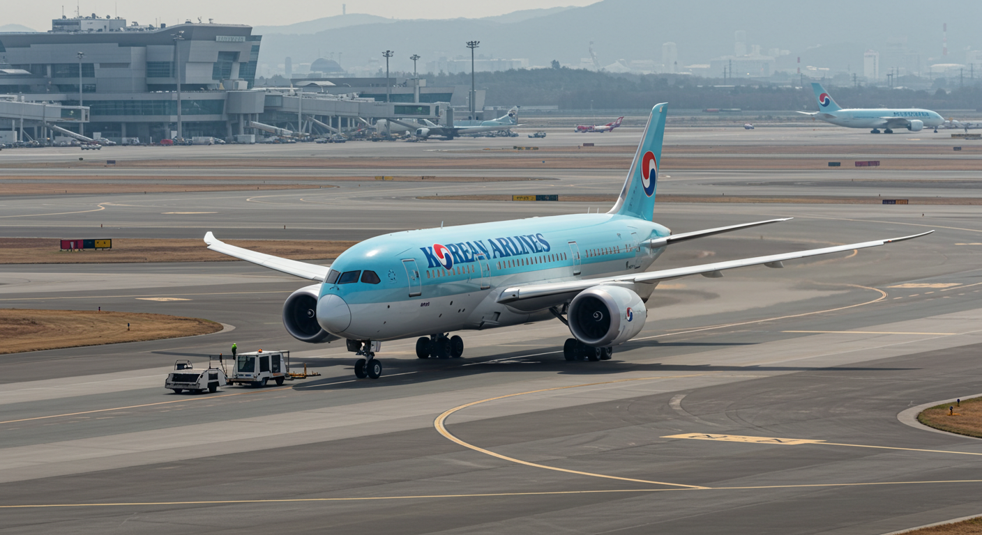 이륙 준비중인 대한항공
