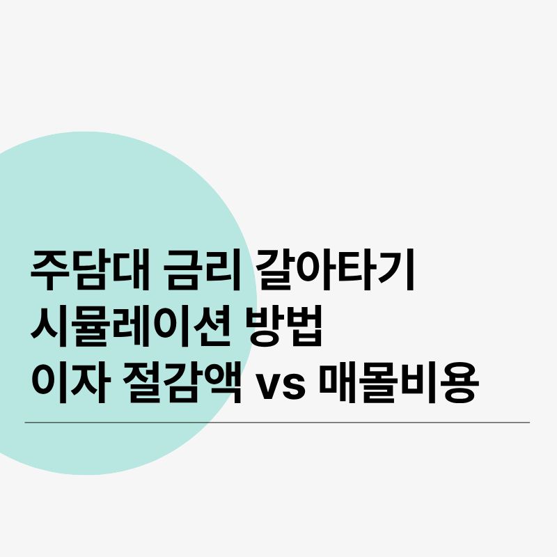 주담대 금리 갈아타기 시뮬레이션 방법 이자 절감액 vs 매몰비용
