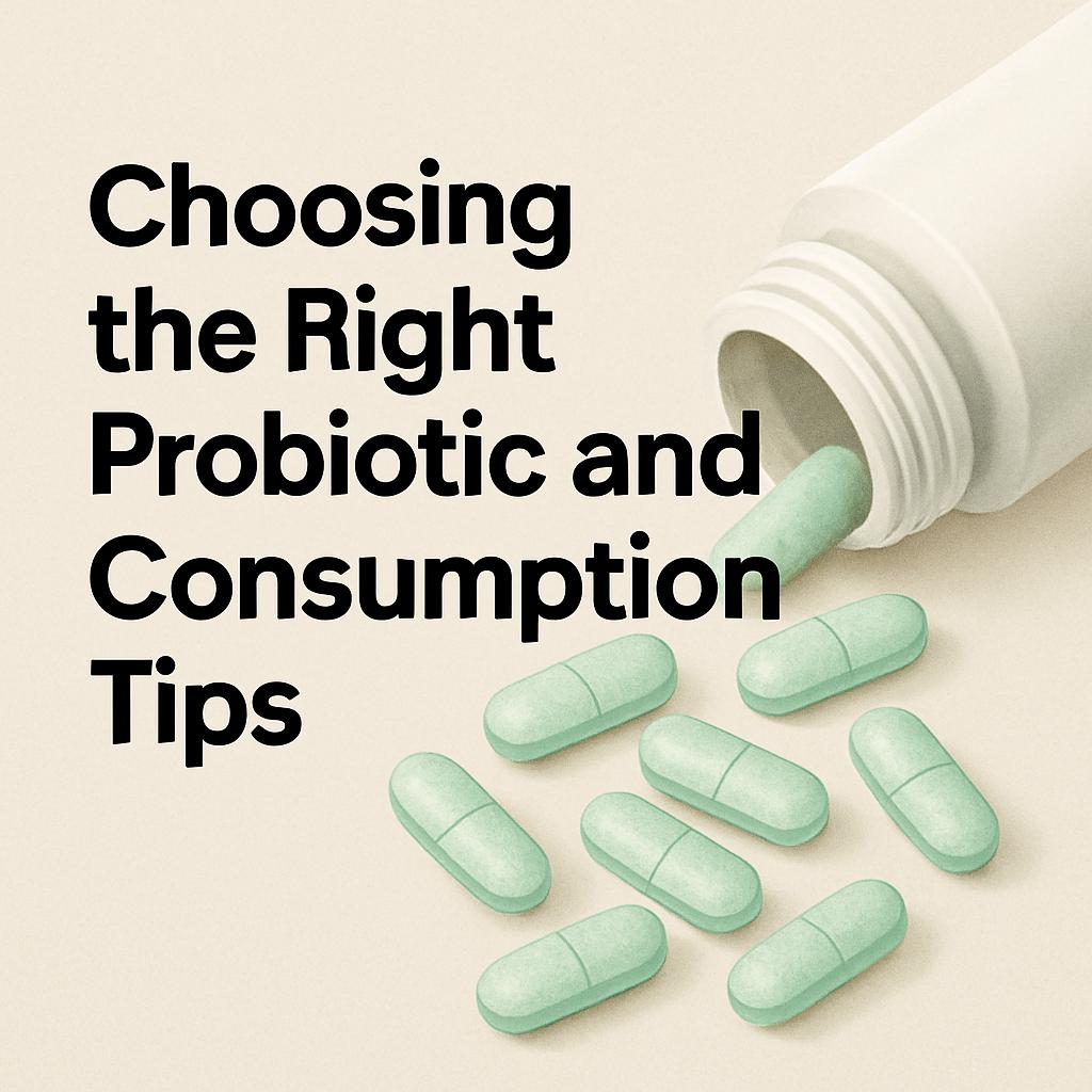 옳바른 프로바이오틱을 골라서 구입해야 한다는 이미지 만화체 그림