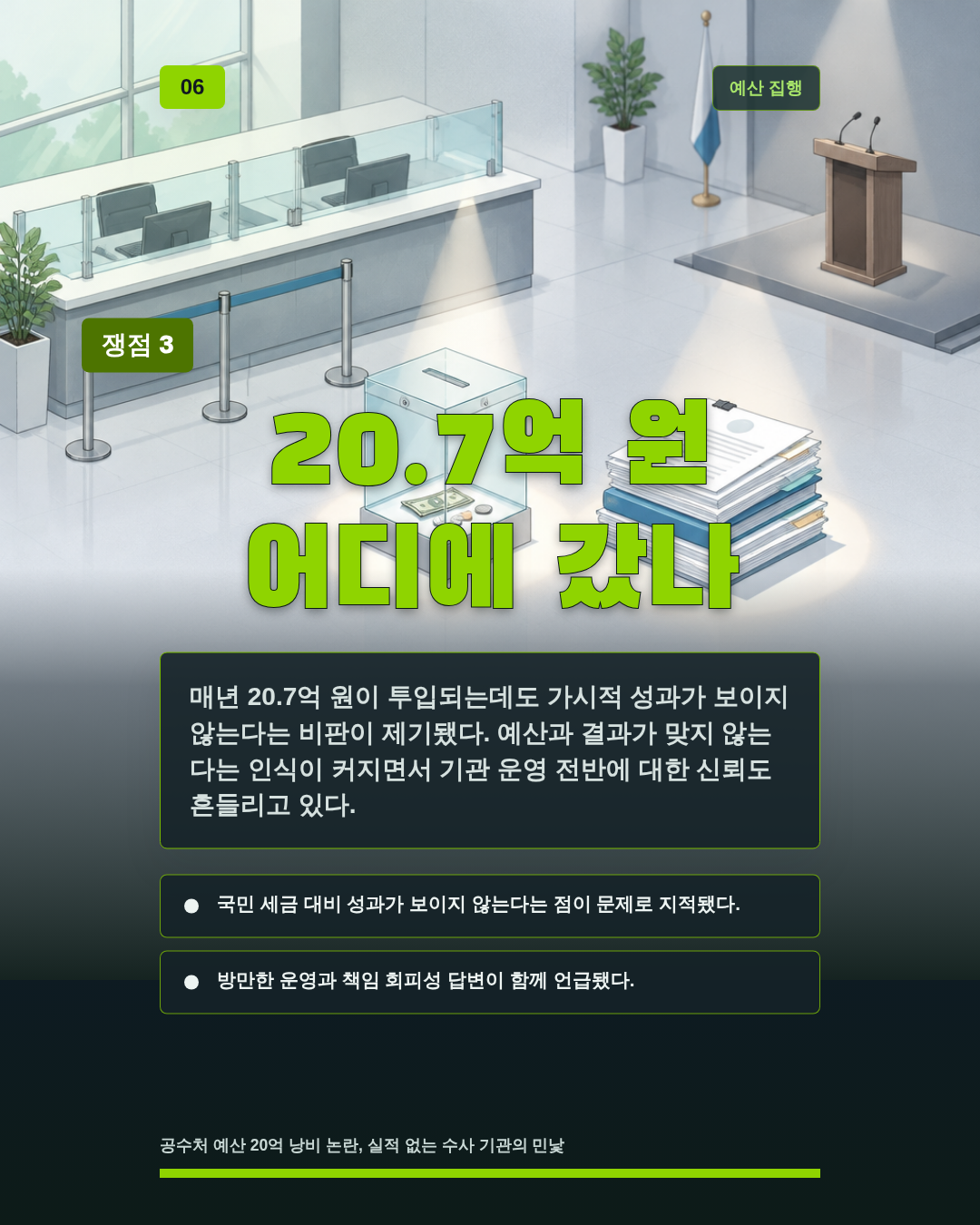 20.7억 원 어디에 갔나