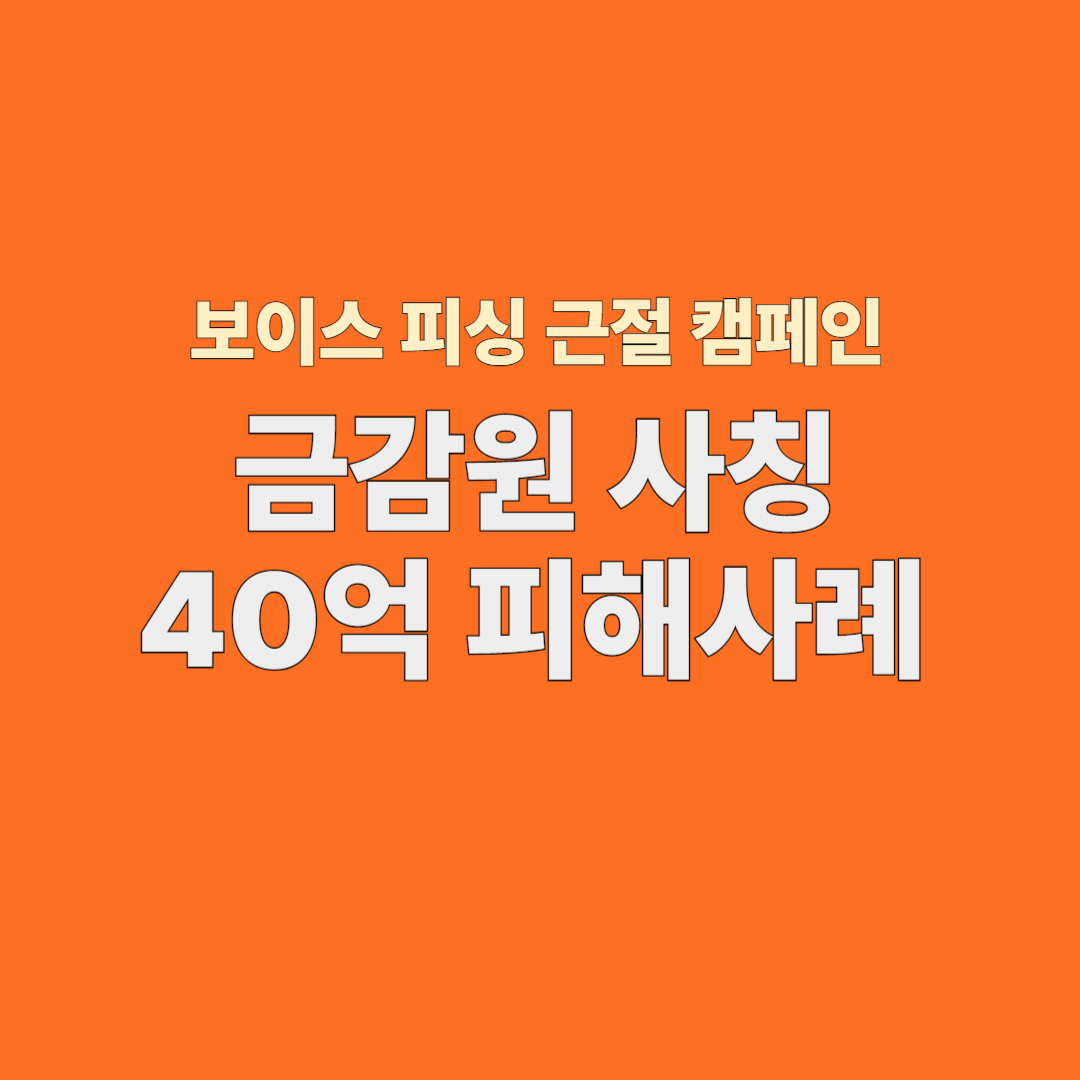 40억 원이 사라진 날" – 금감원 사칭 보이스피싱의 충격적 현실