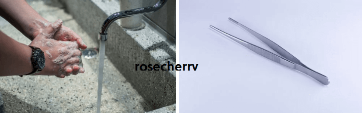 손씻기-집게사용