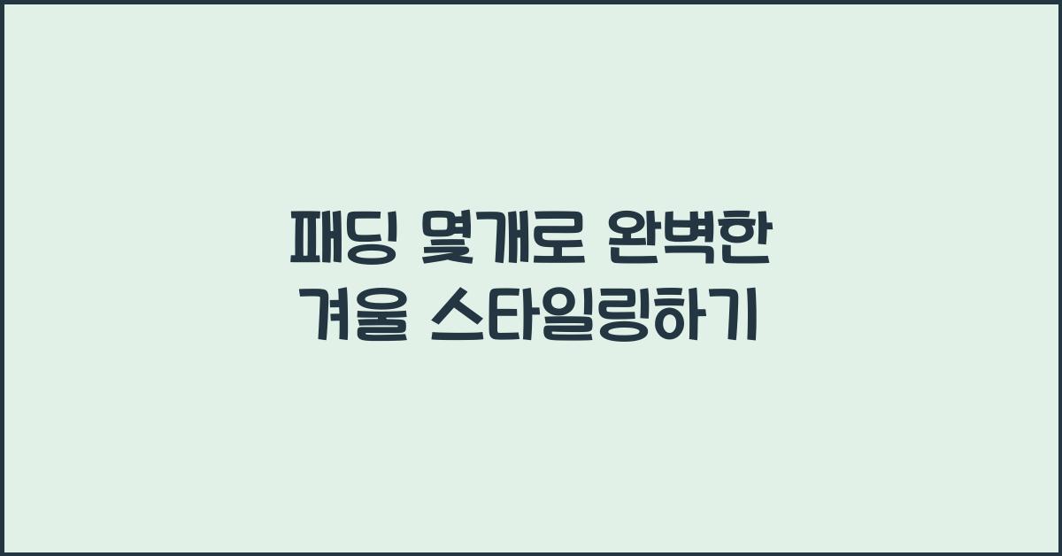 패딩 몇개