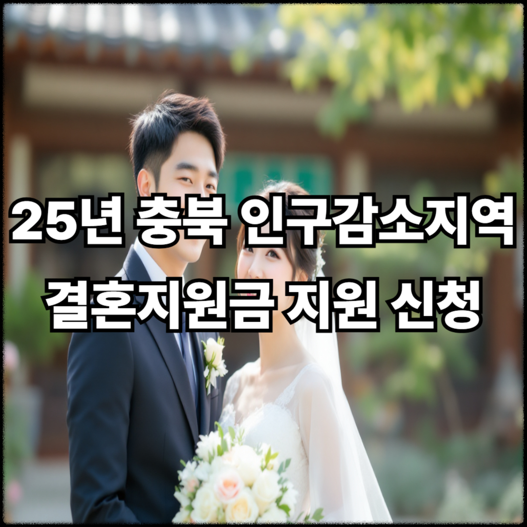 2025 충북 인구감소지역 결혼지원금 지원 신청