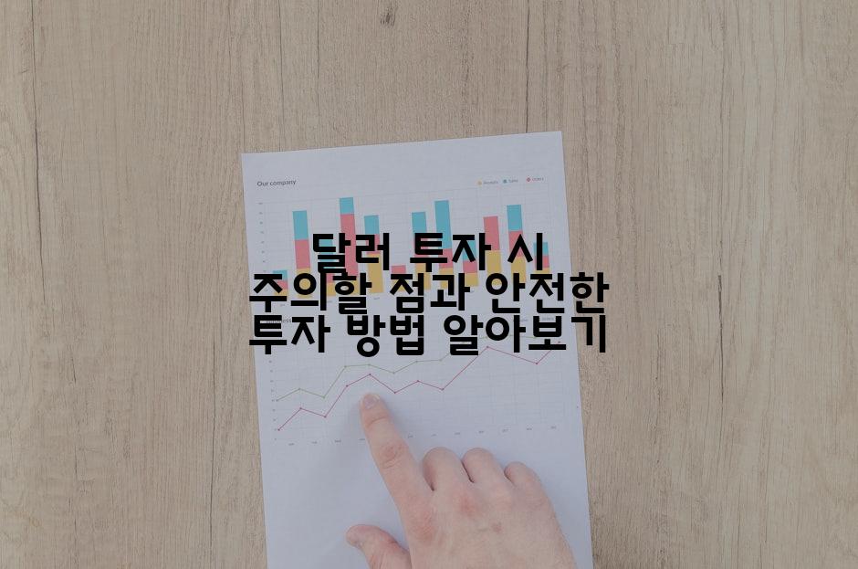 달러 투자 시 주의할 점과 안전한 투자 방법 알아보기