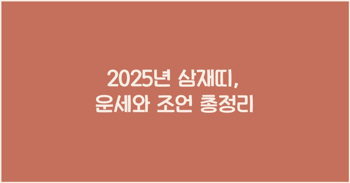 2025년 삼재띠