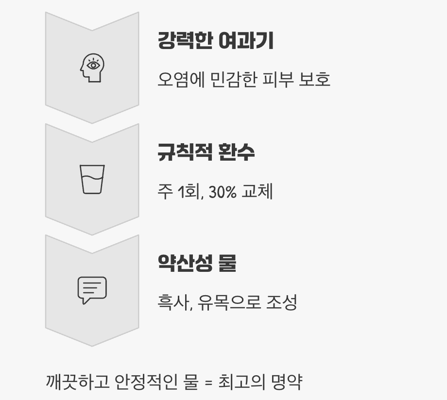 수질 관리 - 오염에 약한 피부를 지켜주세요