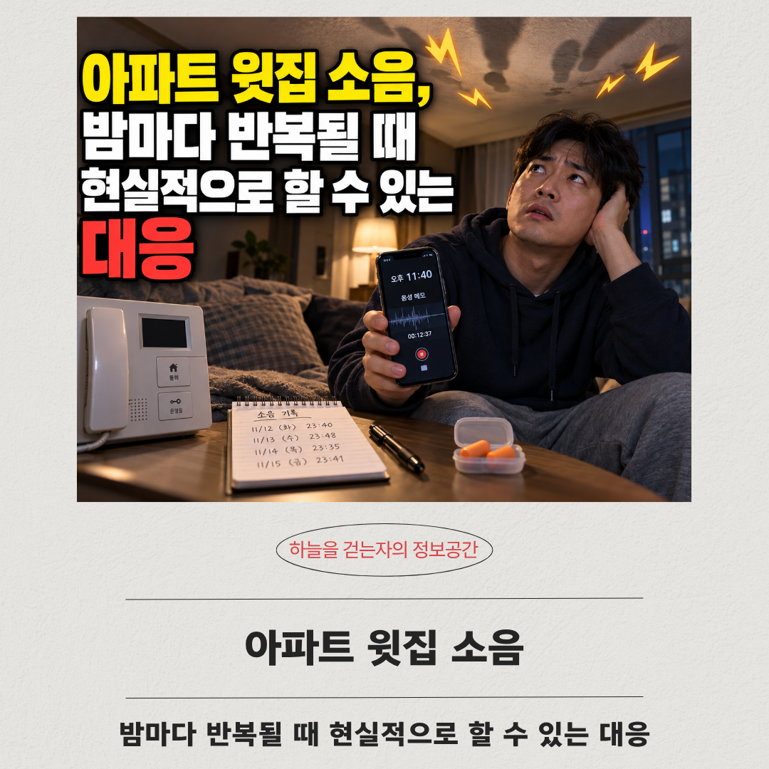 아파트 윗집 소음, 밤마다 반복될 때 현실적으로 할 수 있는 대응