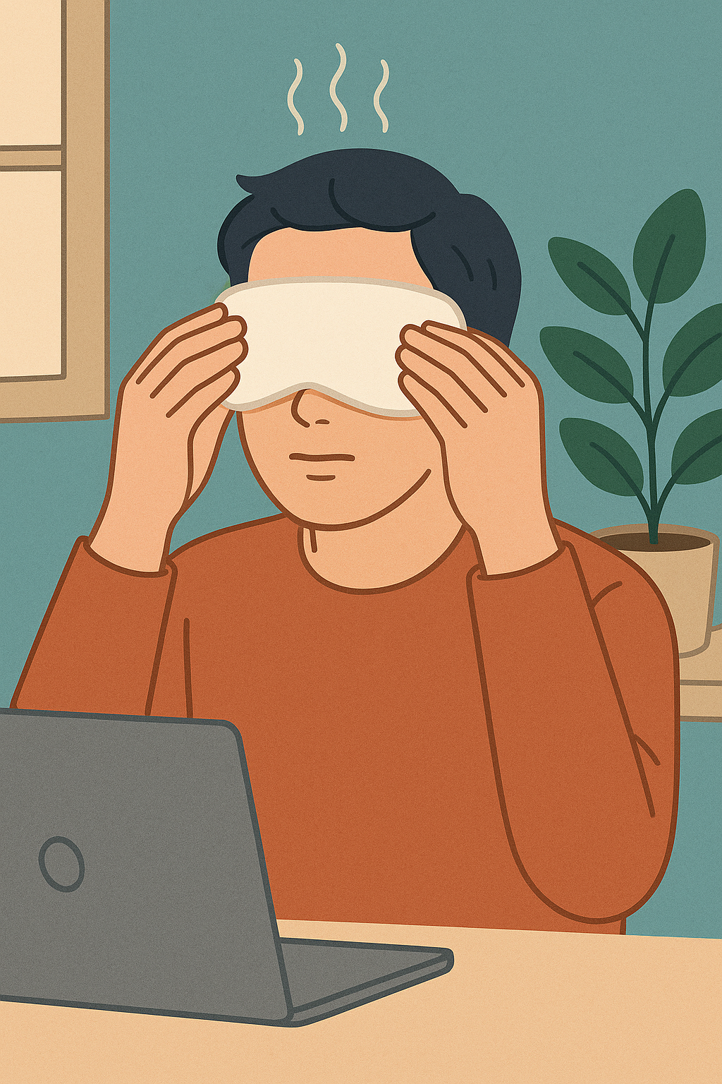 눈 온찜질하는 이미지