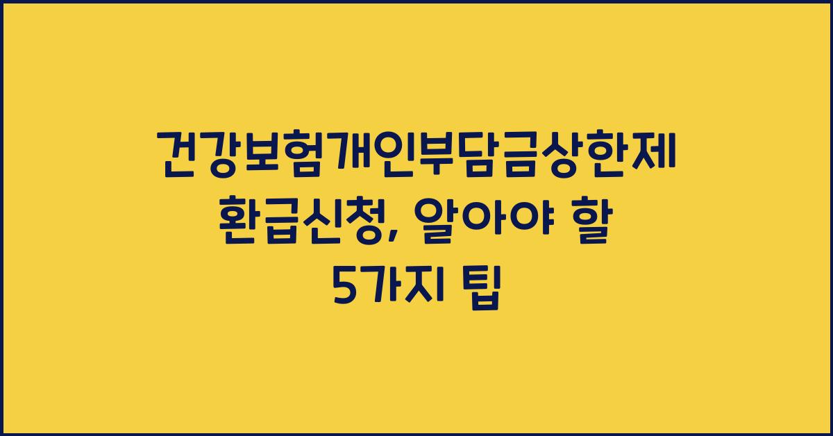 건강보험개인부담금상한제환급신청