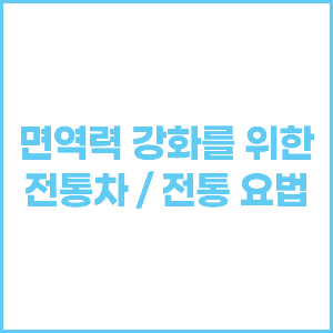 면역력 강화를 위한 전통차 / 전통요법