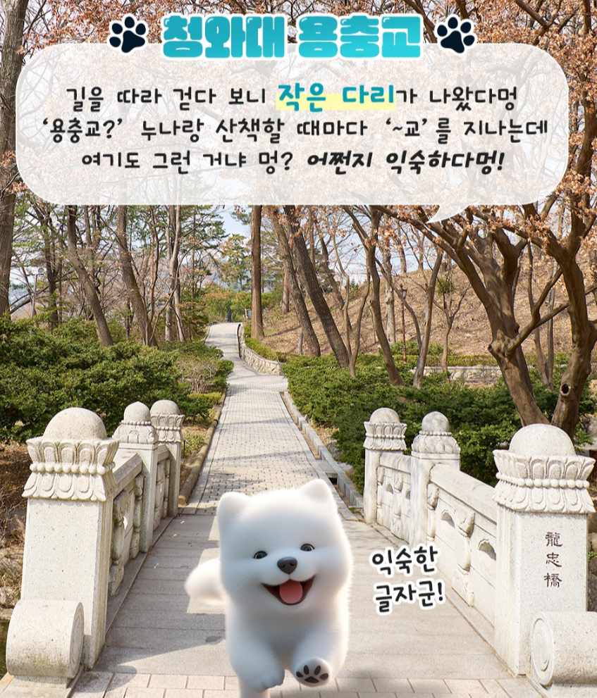 반려견 입장 가능한 청와대 용충교