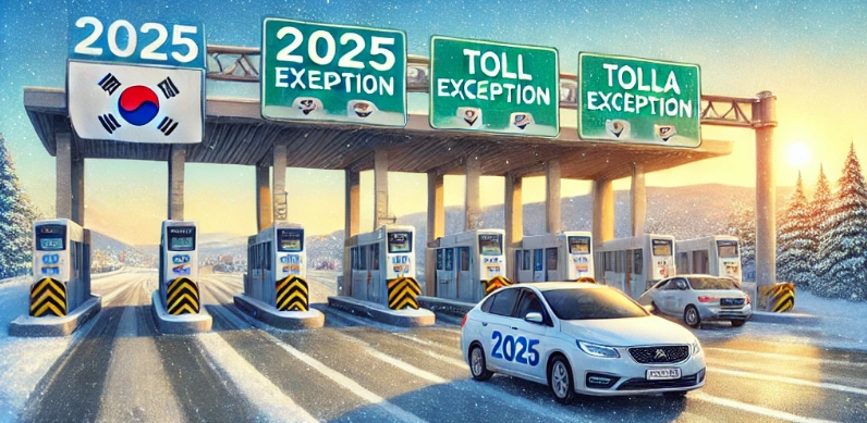톨게이트를 지나는 차량의 모습