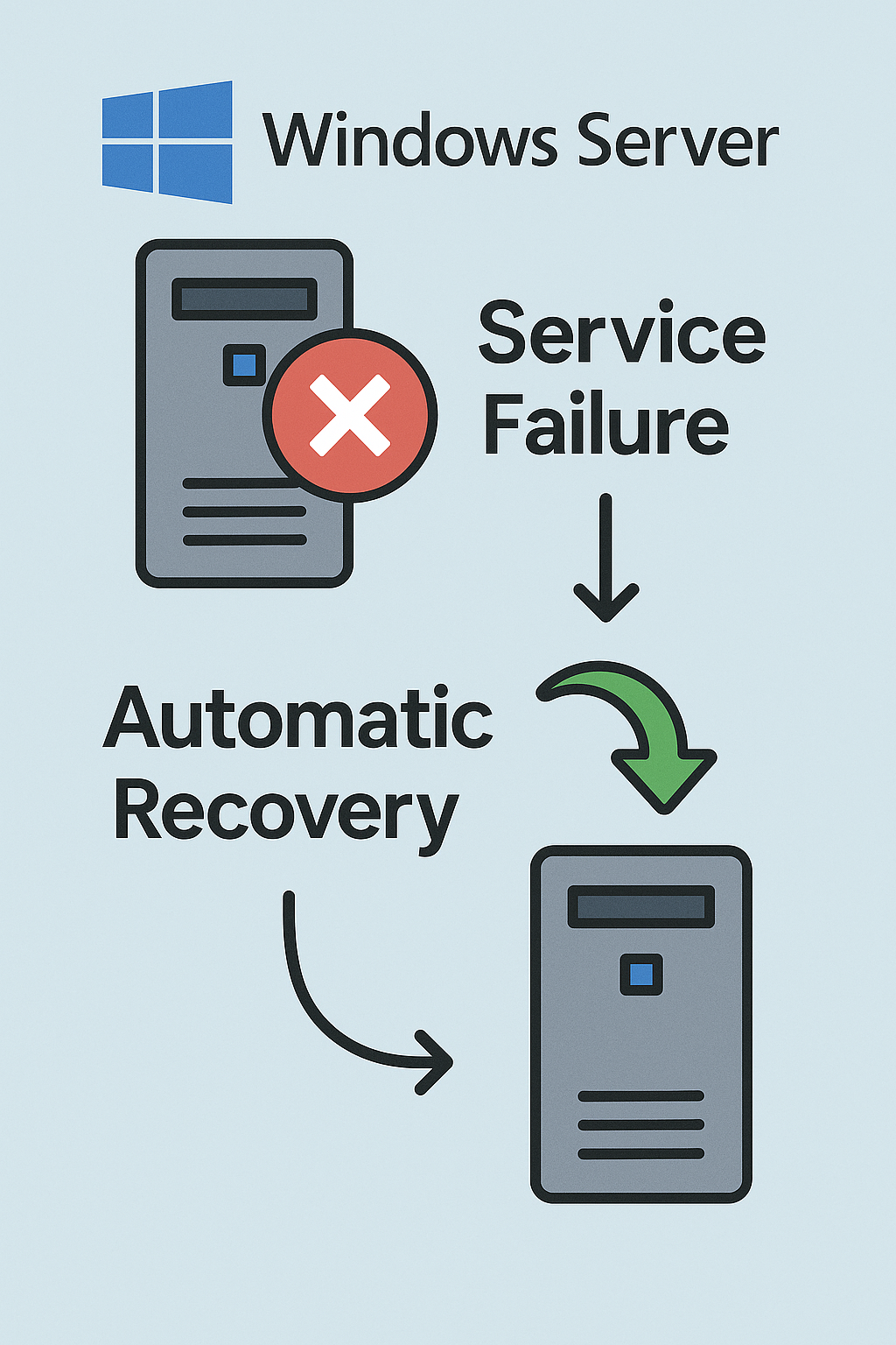 윈도우 서버 환경에서 서비스 장애 자동 복구 설정하기