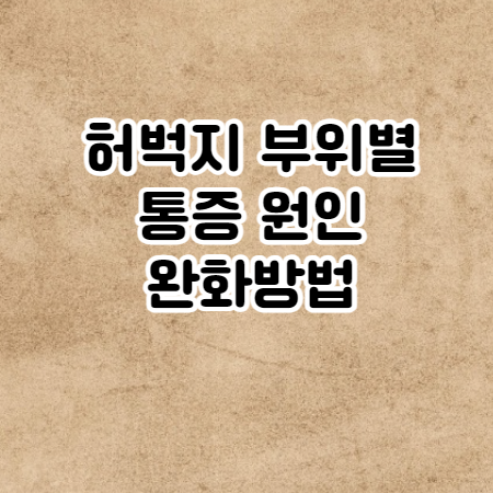 허벅지 부위별 통증 원인과 완화방법