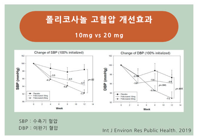 폴리코사놀 12 주 동안 섭취 시 혈압변화