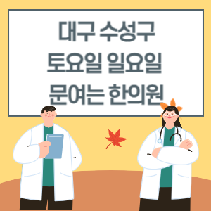 대구 수성구 토요일 일요일 한의원 진료 문여는 병원 리스트