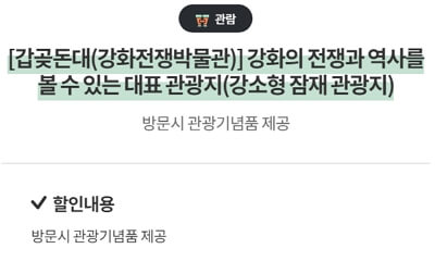 지역별 디지털 관광주민증 혜택 강화군, 부산 영도구