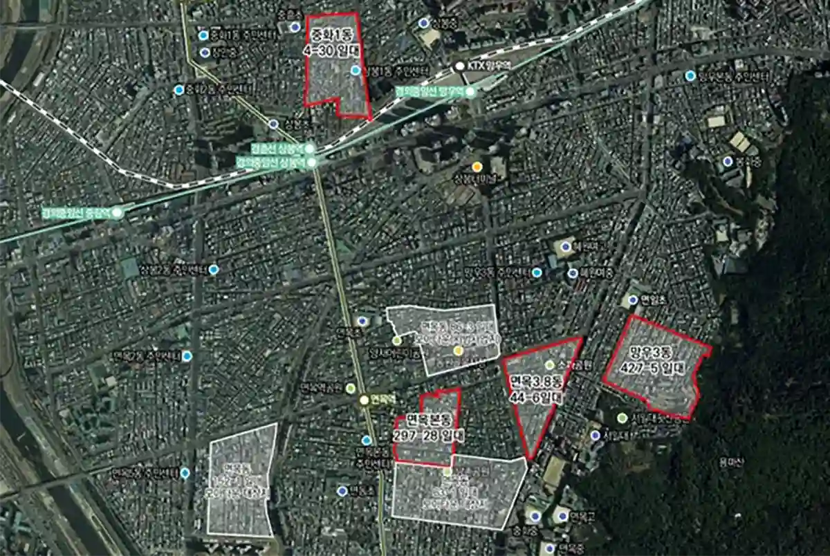 중화1동-모아타운-4곳대상지-지도-위치