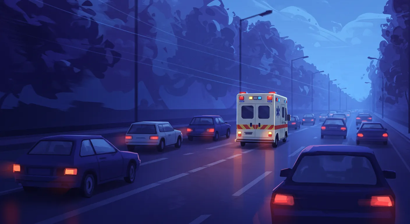 구급차가 도로를 달리는 모습