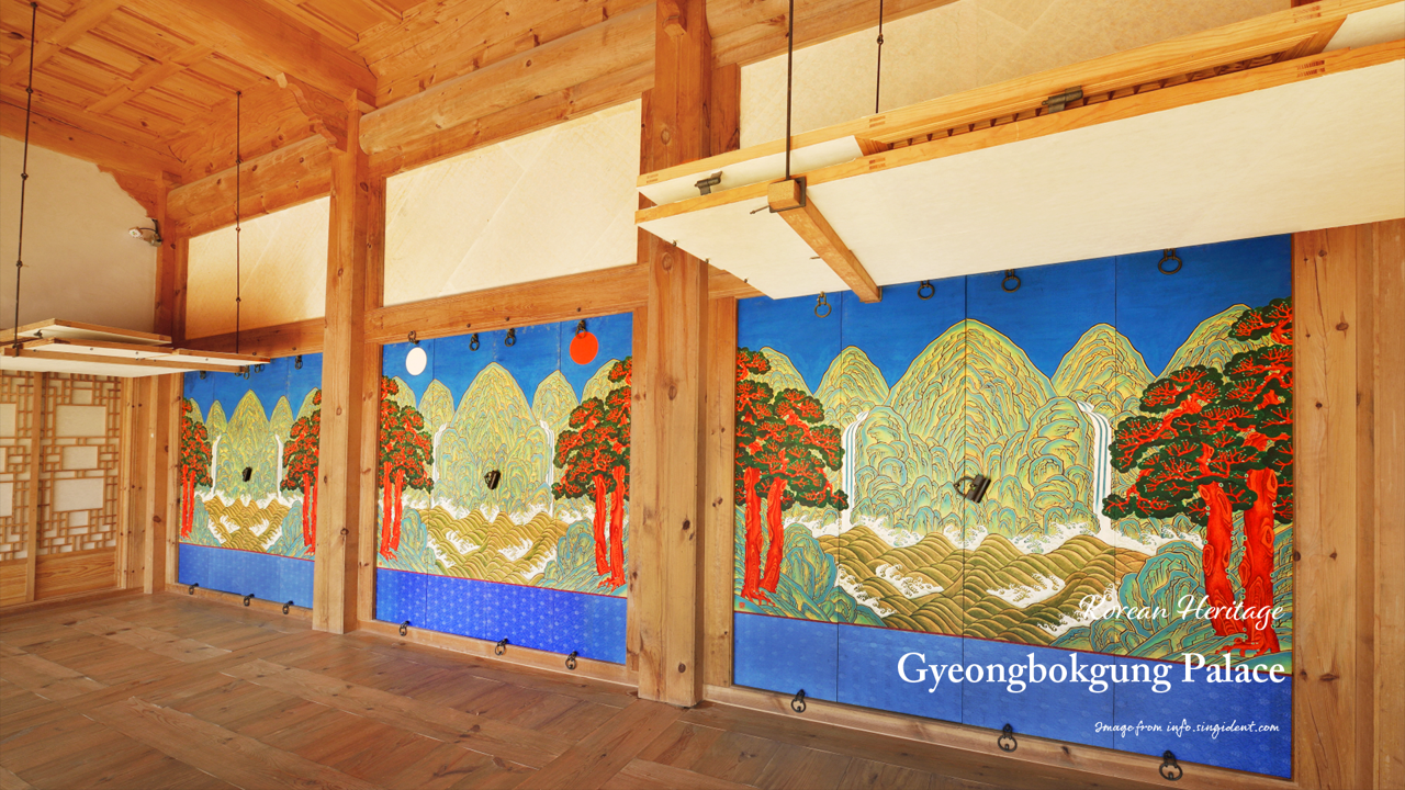 10 장안당 일월오봉도 측면 C - Gyeongbokgung Palace, Korean Heritage 한국문화유산배경화면