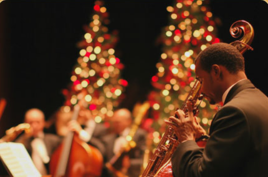 더 현대 크리스마스 트럼펫 연주하는 사람사진