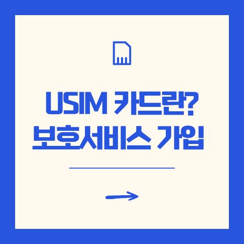USIM 카드란 뜻과 보호서비스 가입 방법