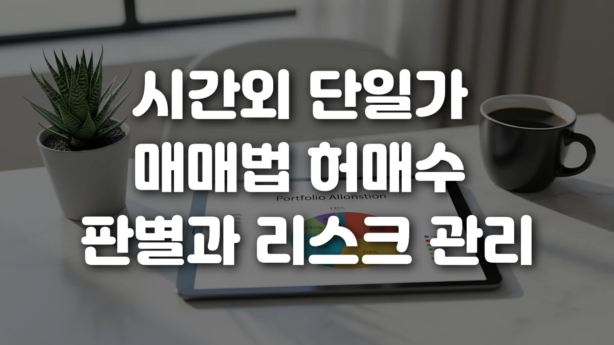 시간외 단일가 매매법 허매수 판별과 리스크 관리