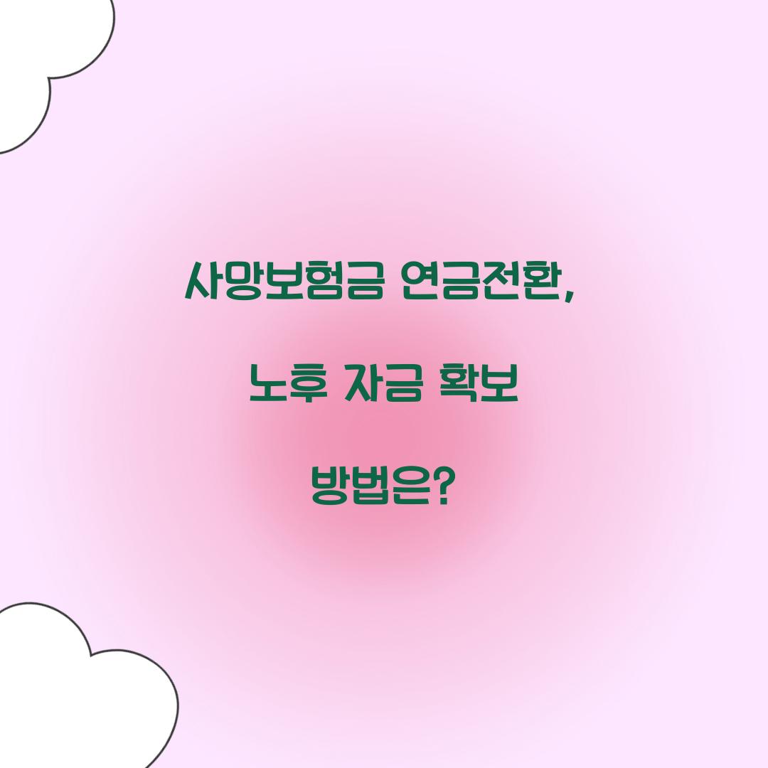 사망보험금 연금전환